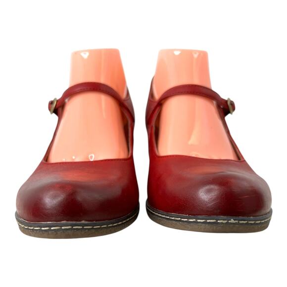DANSKO Loralie Mary Jane Wedge in Red Burnished Nubuck Leather Women's 9.5 / 10 - Picture 9 of 14